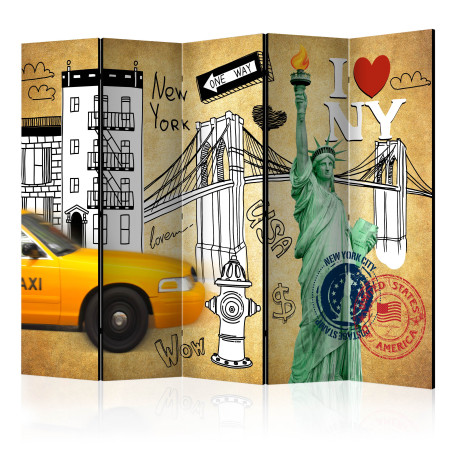 Paravan One Way New York Ii [Room Dividers] 225 cm x 172 cm-01