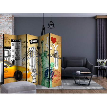 Paravan One Way New York Ii [Room Dividers] 225 cm x 172 cm-01