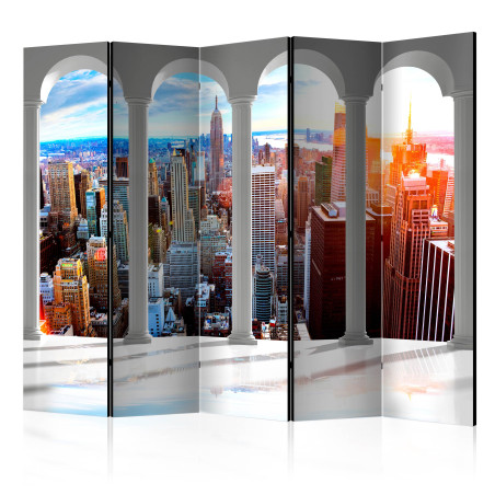 Paravan Pillars And New York Ii [Room Dividers] 225 cm x 172 cm-01