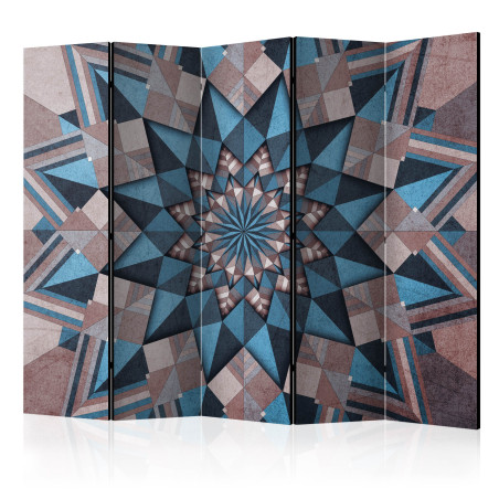 Paravan Star Mandala (Brown And Blue) Ii [Room Dividers] 225 cm x 172 cm-01