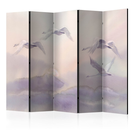 Paravan Flying Swans Ii [Room Dividers] 225 cm x 172 cm-01