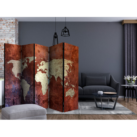 Paravan Iron Continents Ii [Room Dividers] 225 cm x 172 cm-01