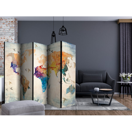 Paravan Paper Birds Ii [Room Dividers] 225 cm x 172 cm-01