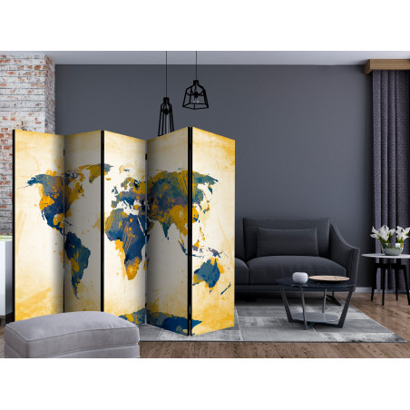 Paravan Map Of The World Sun And Sky Ii [Room Dividers] 225 cm x 172 cm-01