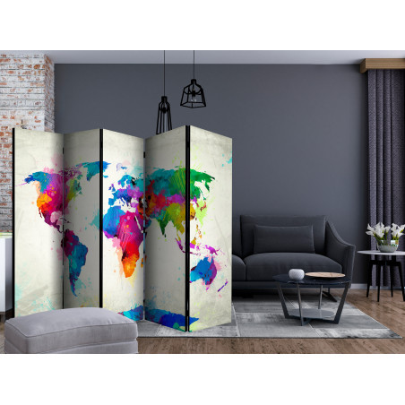 Paravan The Map Of Happiness Ii [Room Dividers] 225 cm x 172 cm-01