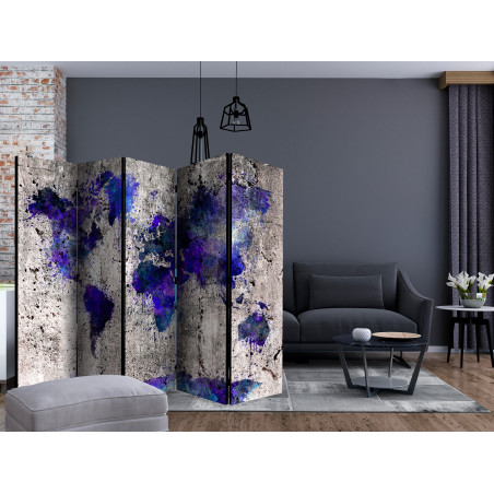 Paravan World Map: Ink Blots Ii [Room Dividers] 225 cm x 172 cm-01