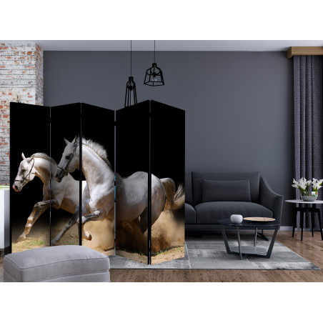 Paravan Galloping Horses On The Sand Ii [Room Dividers] 225 cm x 172 cm-01