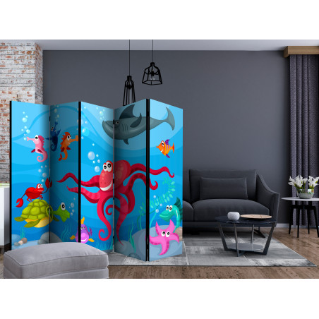 Paravan Octopus And Shark Ii [Room Dividers] 225 cm x 172 cm-01