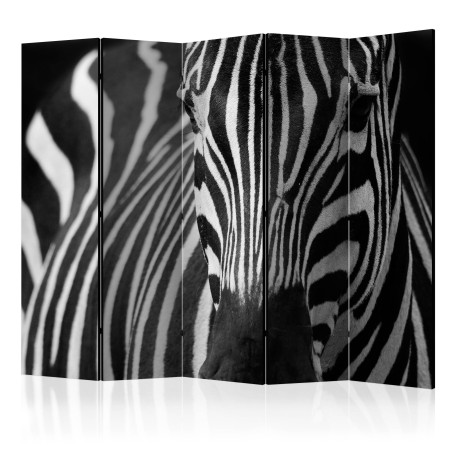 Paravan White With Black Stripes Ii [Room Dividers] 225 cm x 172 cm-01