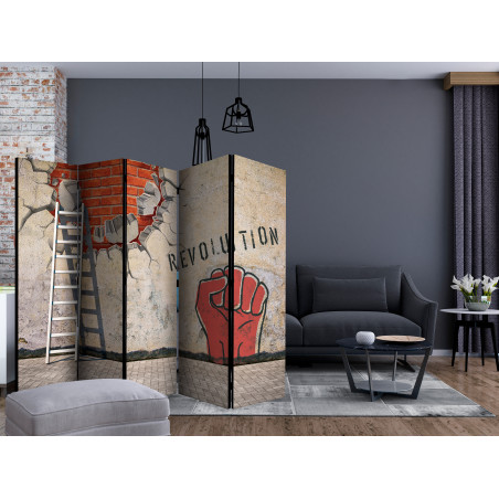 Paravan The Invisible Hand Of The Revolution Ii [Room Dividers] 225 cm x 172 cm-01