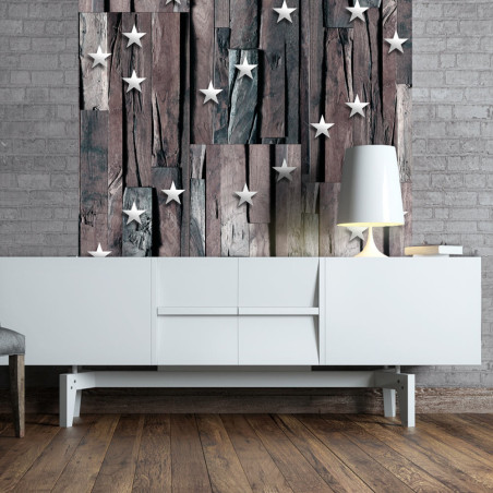 Fototapet Stars On Wood-01