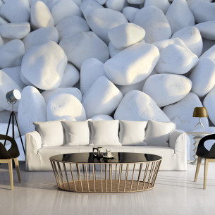 Fototapet White Pebbles