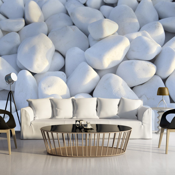 Fototapet White Pebbles