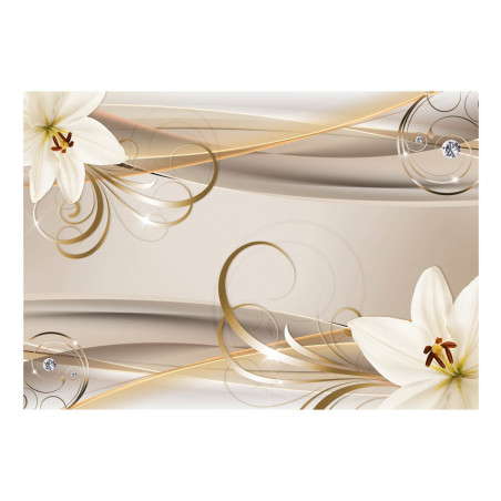 Fototapet Lilies And The Gold Spirals-01