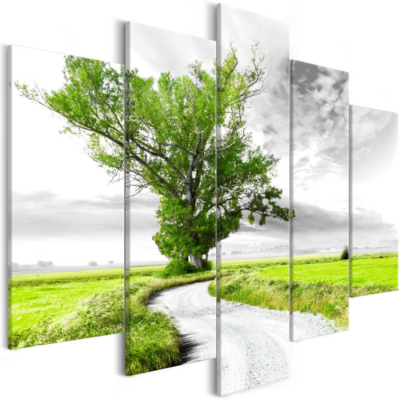 Tablou Lone Tree (5 Parts) Green