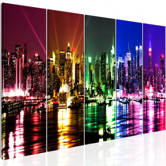 Tablou Rainbow New York (5 Parts) Narrow