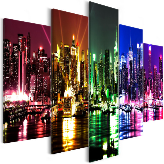 Tablou Rainbow New York (5 Parts) Wide