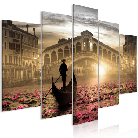 Tablou Magic Venice (5 Parts) Wide Orange-01