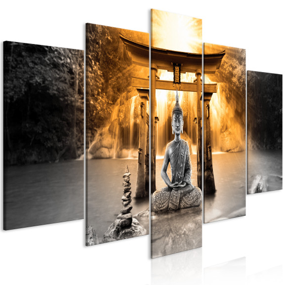 Tablou Buddha Smile (5 Parts) Wide...