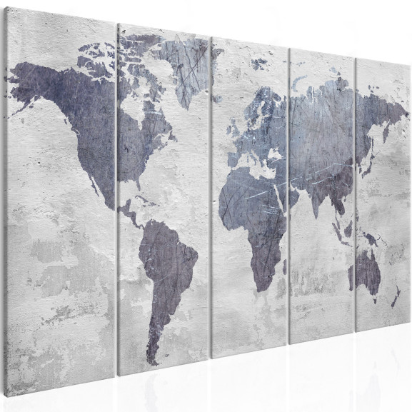 Tablou Concrete World Map (5 Parts)...