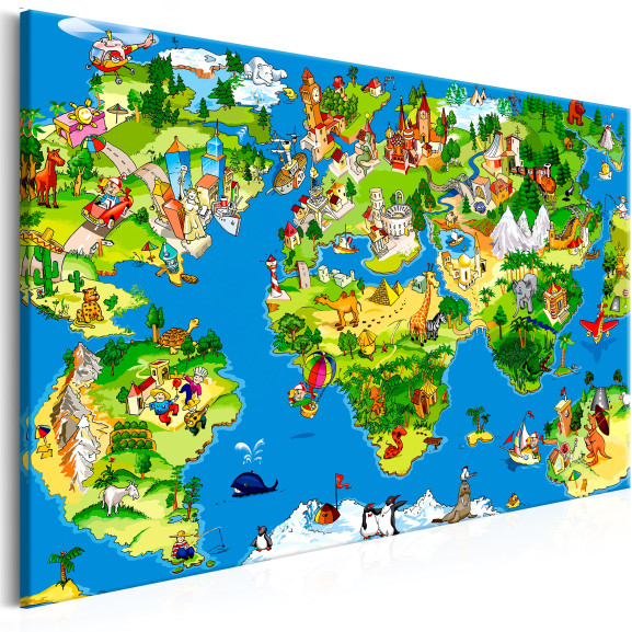 Tablou Children'S Map (1 Part) Wide