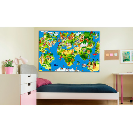 Tablou Children'S Map (1 Part) Wide-01