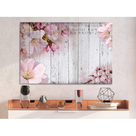 Tablou Flowers On Boards (1 Part) Wide-01