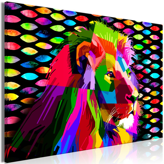 Tablou Rainbow Lion (1 Part) Wide