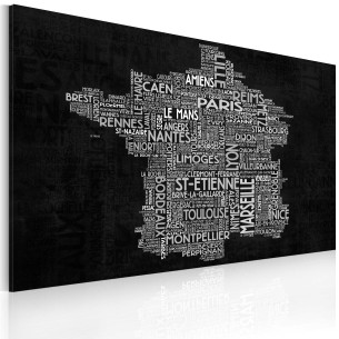 Tablou Text Map Of France...