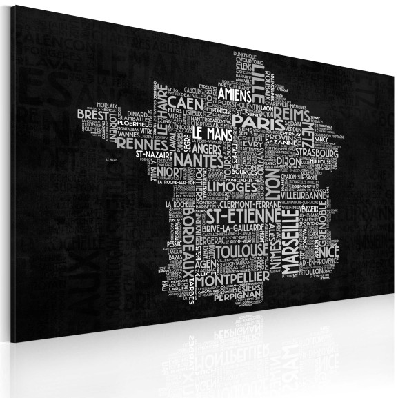 Tablou Text Map Of France On The...