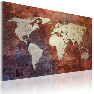 Tablou Rusty Map Of The World