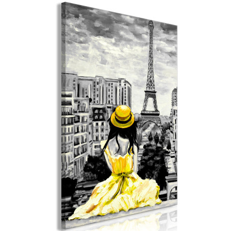 Tablou Paris Colour (1 Part) Vertical Yellow-01