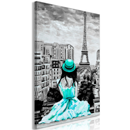 Tablou Paris Colour (1 Part) Vertical Green-01