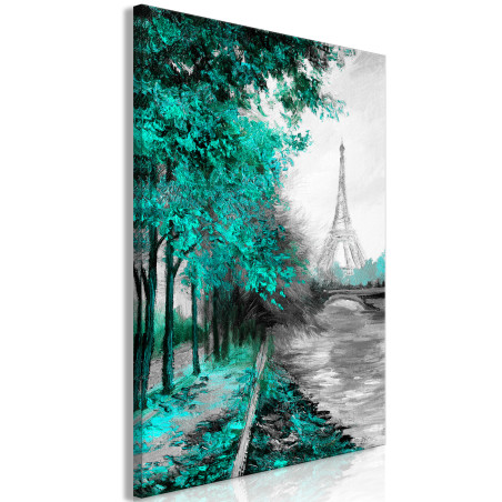 Tablou Paris Channel (1 Part) Vertical Green-01