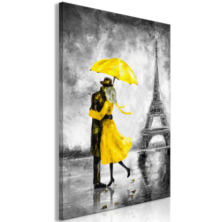 Tablou Paris Fog (1 Part) Vertical Yellow-01