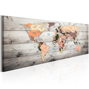 Tablou World Maps: Wooden...