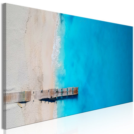 Tablou Sea And Wooden Bridge (1 Part) Narrow Blue-01