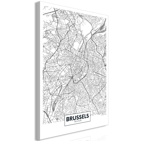 Tablou Map Of Brussels (1 Part) Vertical