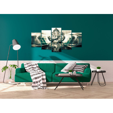 Tablou Buddha Style (5 Parts) Green Wide-01