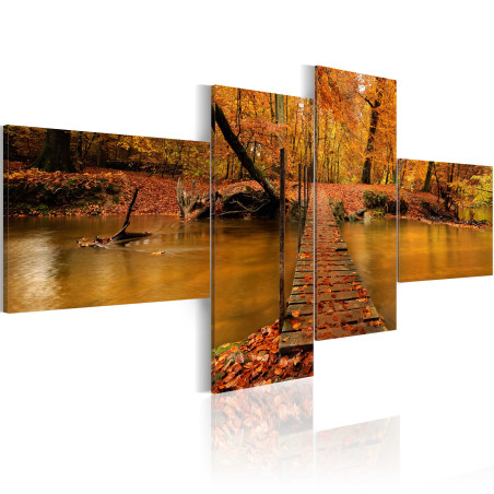 Tablou A Footbridge Over A Forest Stream-01