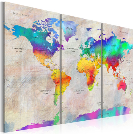 Tablou World Map: Rainbow Gradient-01