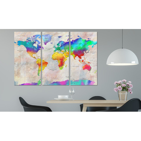 Tablou World Map: Rainbow Gradient-01