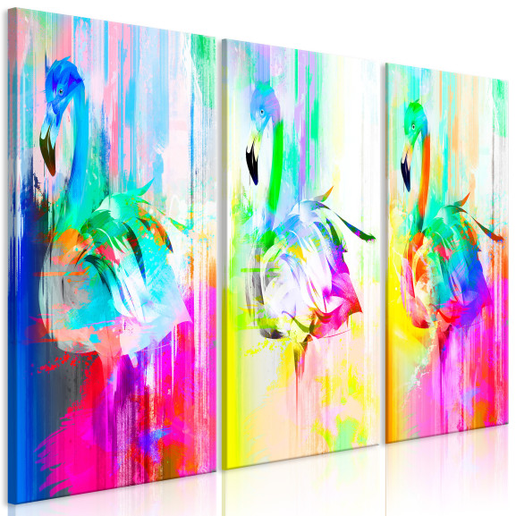 Tablou Colourful Flamingos (3 Parts)