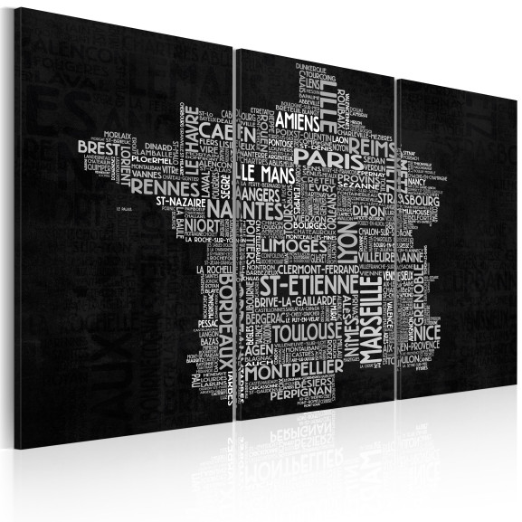 Tablou Text Map Of France On The...