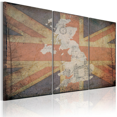 Tablou Map Of Great Britain Triptych-01