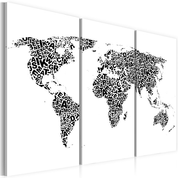 Tablou The World Map Alphabet Triptych