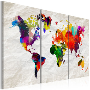 Tablou World Map: Rainbow...