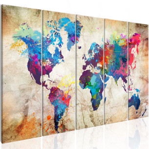 Tablou World Map: Colourful...