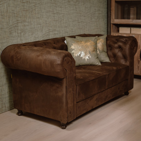 Canapea 2L Chesterfild, Brown, 90 x 80 163 Cm-01