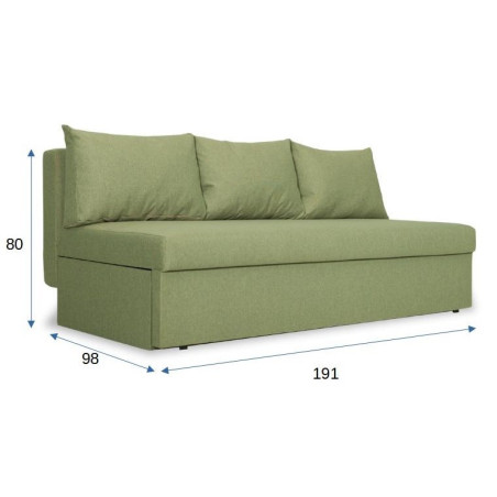 Canapea Extensibila Modulo, Verde, 80 x 191 x 98 Cm-01